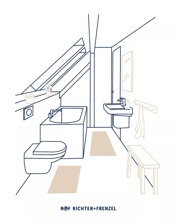 Kleines Bad mit Dachschräge