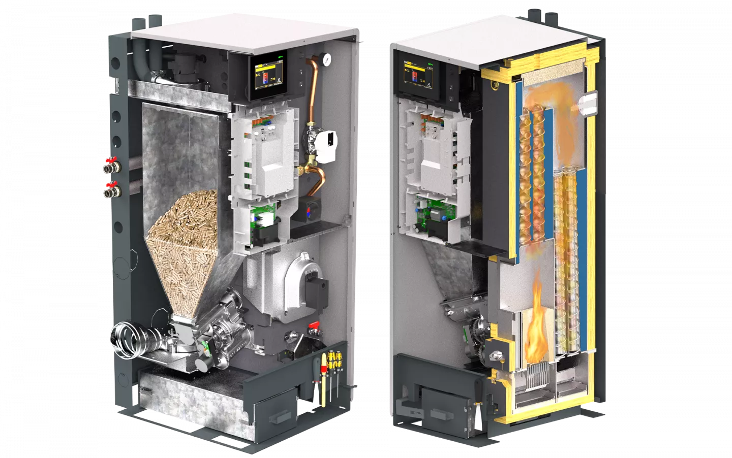  Blick in den ETA ePE Pelletskessel 